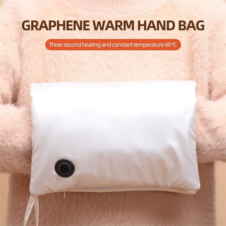 NSD-01 USB Charging Heating Bag Graphene Wamer Pain Relief Hot Compress Therapy Winter Gift - White