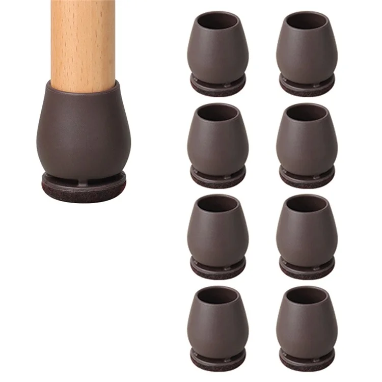 8 Pezzi Tappi Coprigambe per Sedie con Piedini Rotondi da 22-28mm, Protezioni Antirumore Spesse Resistenti all'Usura, Colore Beige