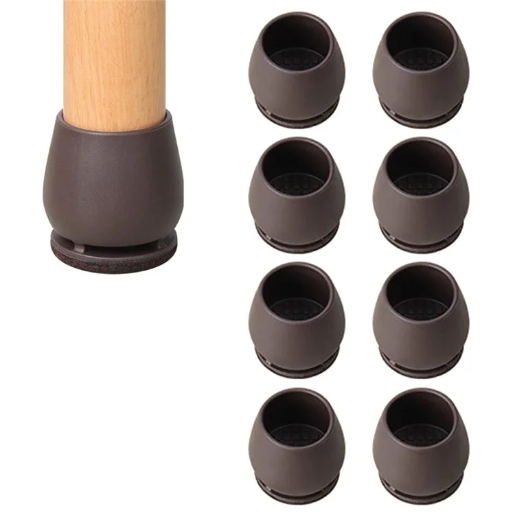 8Pcs Chair Leg Caps for 27-35mm Round Feet Furniture Pads Noise Reducing Thickened Wear-Resistant, Tan