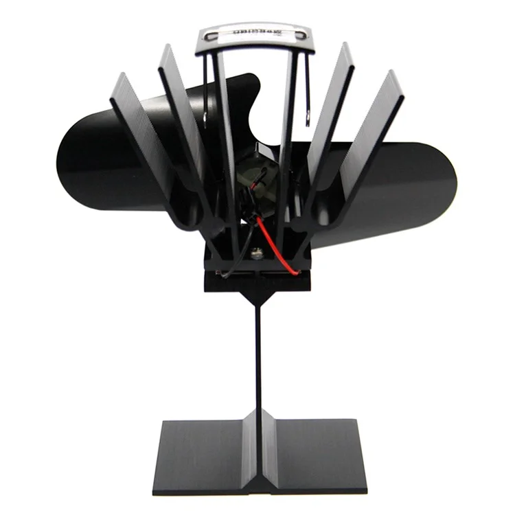 2-blade Heat Powered Stove Fan Anodized Aluminum Fireplace Fan Efficient Heat Distribution