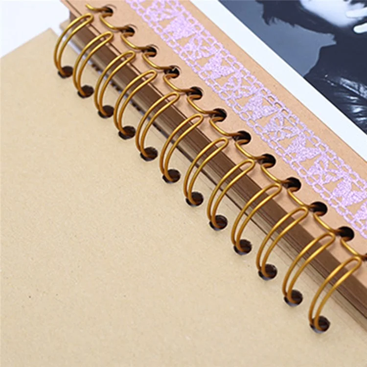20 Pages A4 Size DIY Photo Album Scrapbook with Ribbon Bow for Handmade Memory Book - Kraft Paper Color