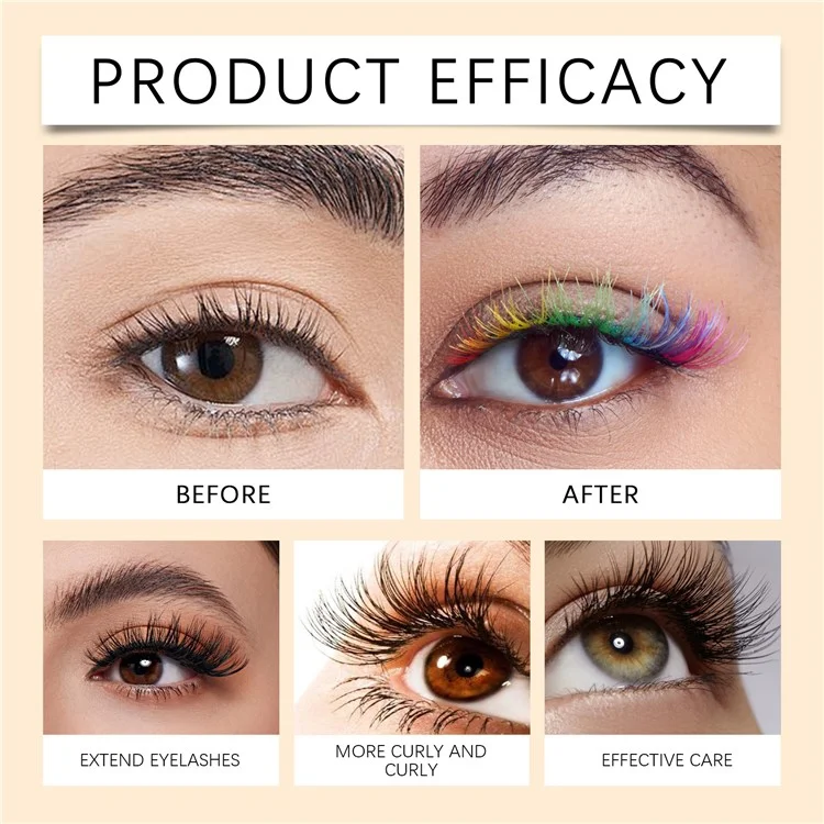 ZEPHOCO ZP-A02-0005-01 1 Pair Rainbow False Eyelashes Chemical Fiber Lashes for Halloween Party Cosplay