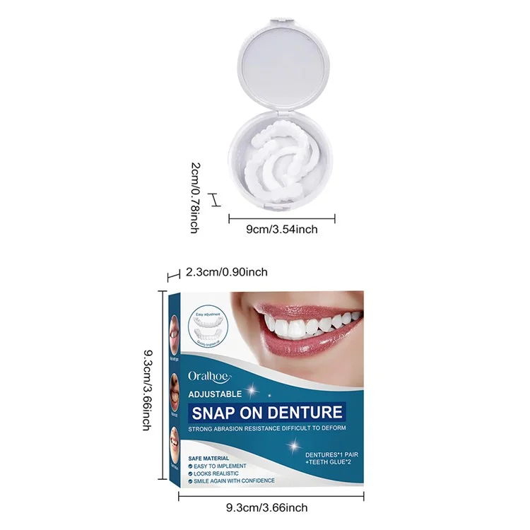 ORALHOE OR-A04-0391-01 Adjustable Snap On Dentures Resin Fake Teeth Smile Enhancer