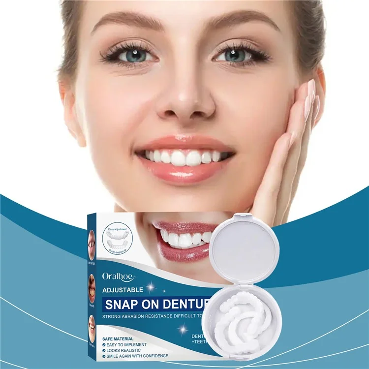 ORALHOE OR-A04-0391-01 Adjustable Snap On Dentures Resin Fake Teeth Smile Enhancer
