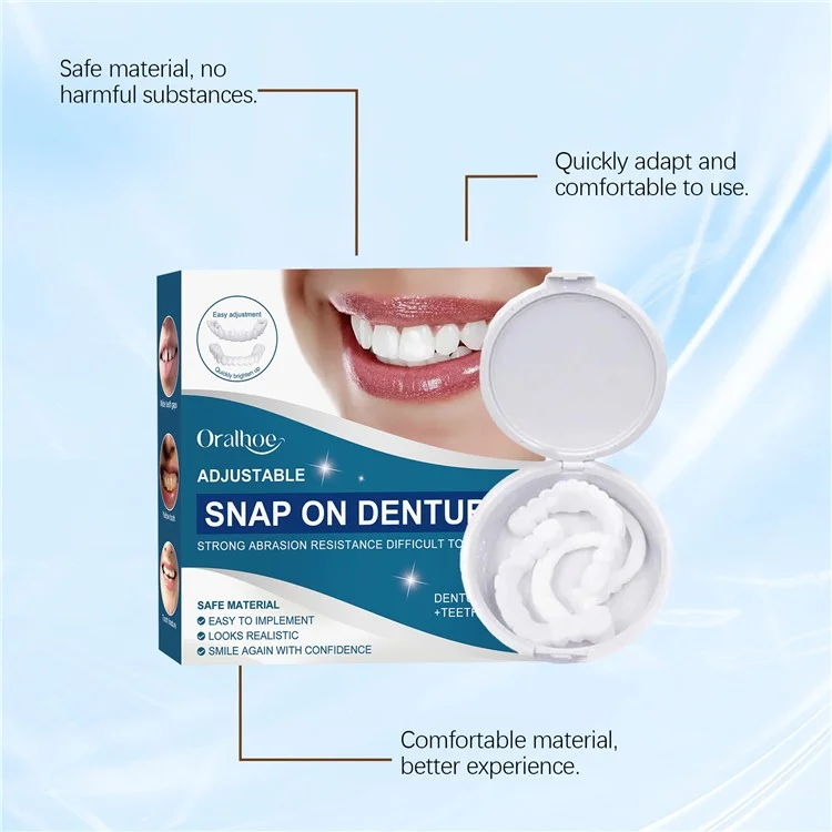 ORALHOE OR-A04-0391-01 Adjustable Snap On Dentures Resin Fake Teeth Smile Enhancer