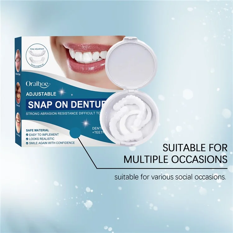 ORALHOE OR-A04-0391-01 Adjustable Snap On Dentures Resin Fake Teeth Smile Enhancer