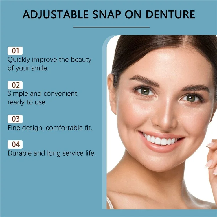 ORALHOE OR-A04-0391-01 Adjustable Snap On Dentures Resin Fake Teeth Smile Enhancer