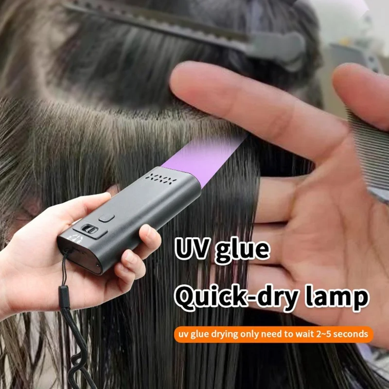 395nm Handheld Hair Extension UV Curing Lamp Hair Bonding Nail Art LED Light