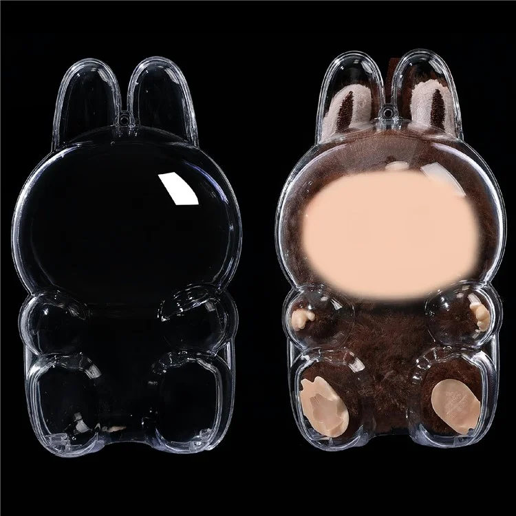 Dustproof Case for LABUBU Doll Clear Plastic Protective Cover Backpack Pendant Hanging Box - Style 1