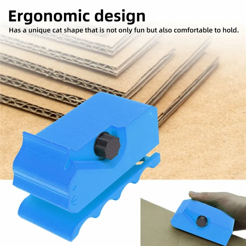 Cortador de Cartón para Rascador de Gatos Hecho a Mano - Herramienta de Corte para Tablero Corrugado Impreso en 3D - Azul