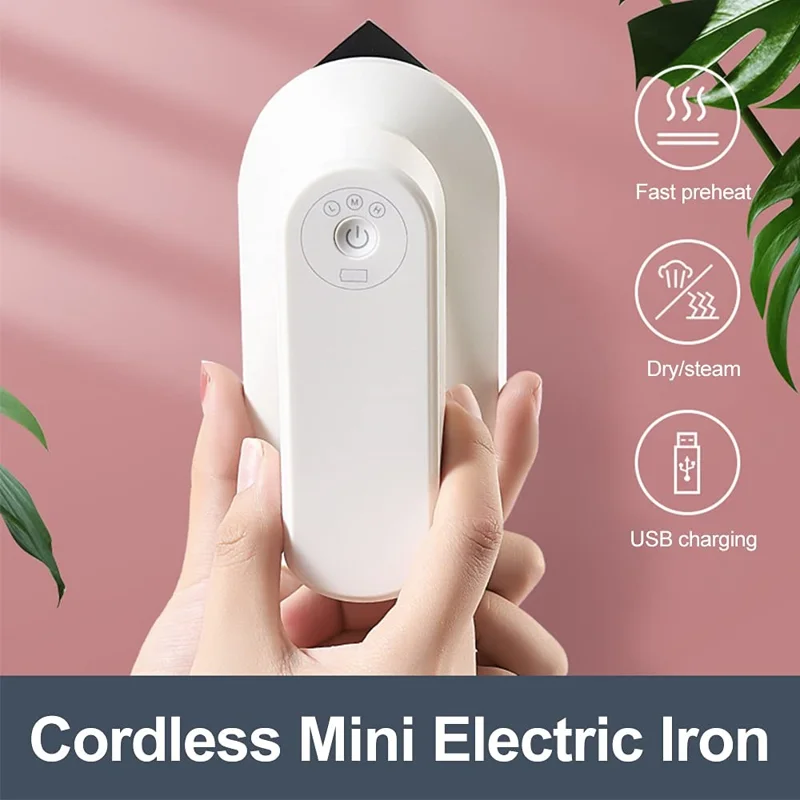Mini Wireless Rechargeable Handheld Garment Steamer Portable Dry Wet Electric Iron for Home Dorm Travel
