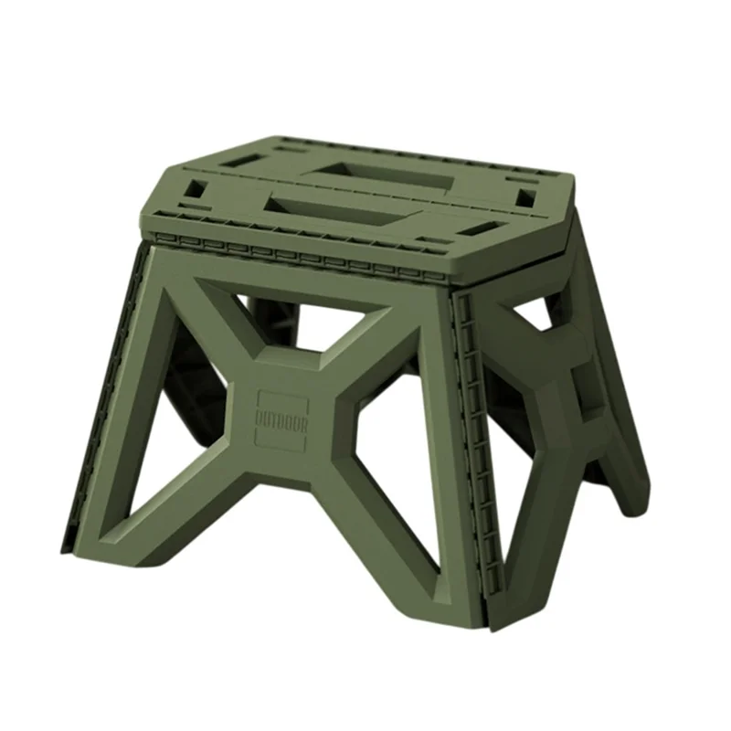 Small Size Folding Stool Portable Plastic Chair Lightweight Camping Fishing Seat for Adults Children - Green