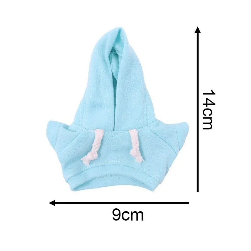 Felpa monocolore per Labubu 17cm Mini Figura Moda Felpa con Cappuccio Vestiti Peluche - xm2742