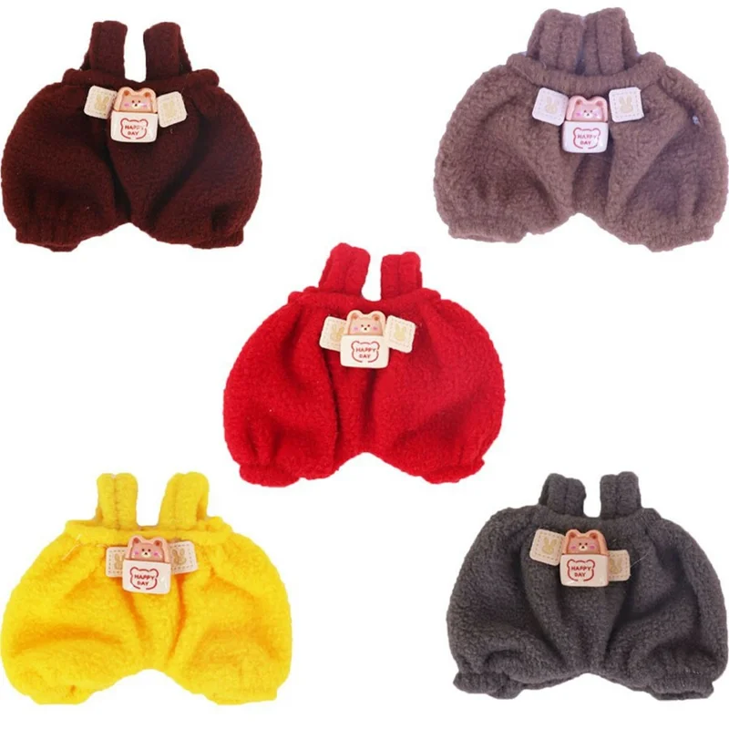 Calça Jardineira para Boneco Labubu de 17cm com Design de Urso Cartoon - Roupa de Pelúcia - xm2304