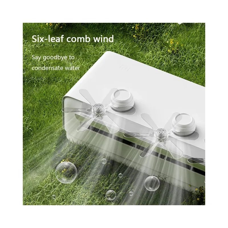 2Pcs Air Conditioner Wind Deflector Fan Adjustable Direction Suction Cup Mount AC Unit Wind Guide Fan - Pink Hook / Clear Fan