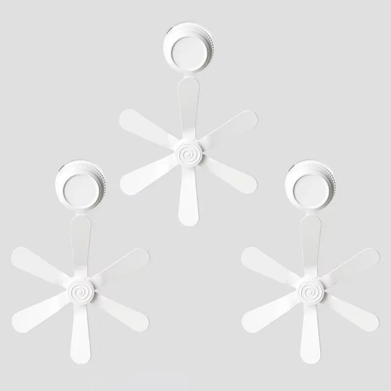 3Pcs Air Conditioner Wind Deflector Fan Adjustable Direction Suction Cup Mount AC Unit Wind Guide Fan - White