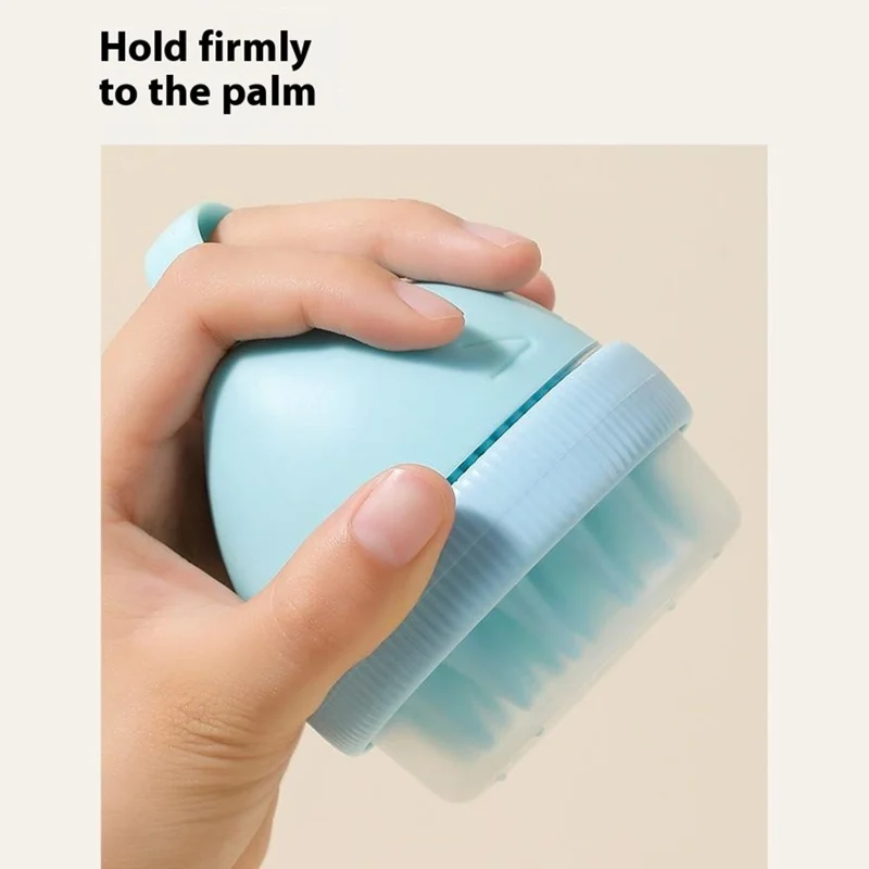 Dispensador de Champú con Cepillo de Masaje de Doble Cabezal de Silicona para Lavar y Bañar el Cabello Infantil - Rosa