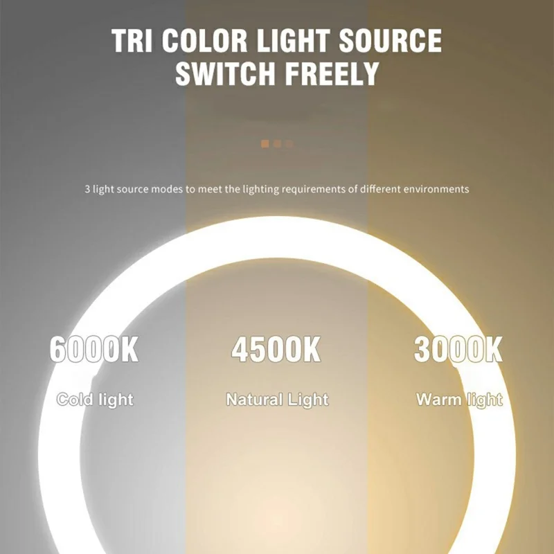 Espejo de maquillaje de pared de 8 pulgadas con aumento de 7X, de doble cara y luz LED de 3 colores - Cromo