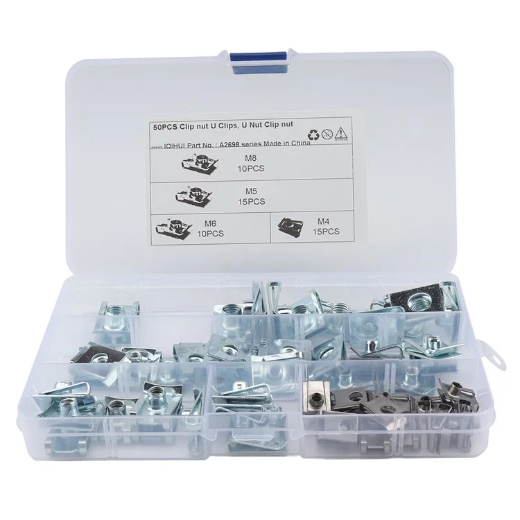50pcs U Clips M4 M5 M6 M8 Clip-on Écrous Petites Pièces Pour Voitures et Motos