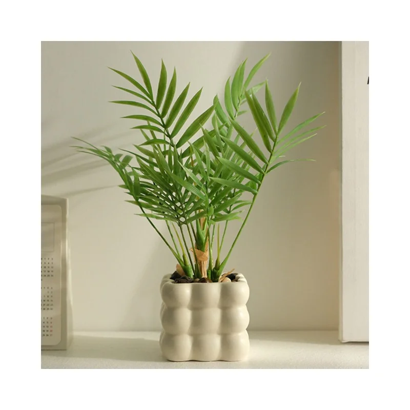 Artificial Potted Plant Nordic Decorative False Areca Palm Planter Indoor Bonsai Ornament for Office / Living Room