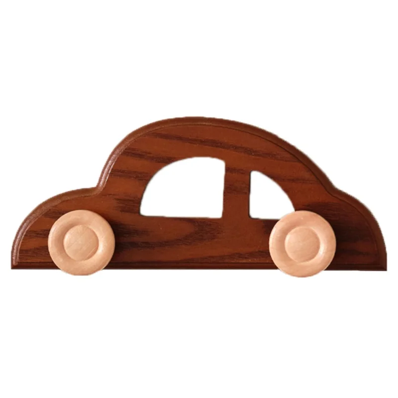 Wooden Wall Hooks for Kids Room Decorative Coat Hanger Entryway Closet Organizer Hat Rack - Classic Car