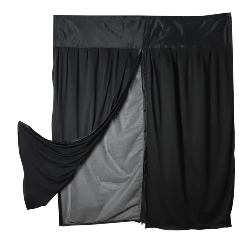 W130 x H155cm Double Layer Magnetic Door Curtain for RV Camping Car Door Screen Outdoor Windproof Privacy Protection