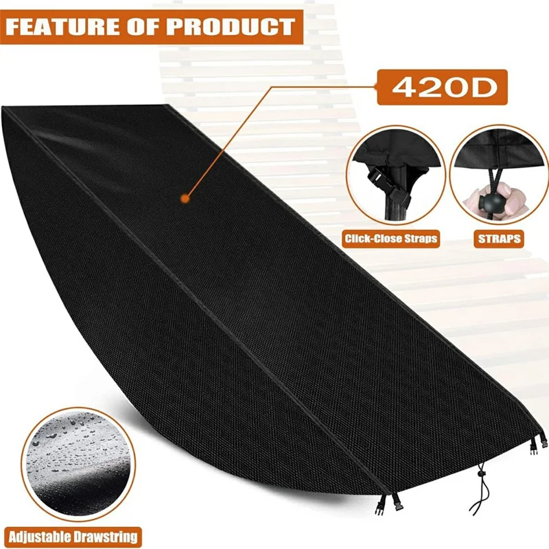 Funda para Tumbona de Jardín Exterior 420D Revestida de Plata con Diseño Resistente al Viento y Hebilla