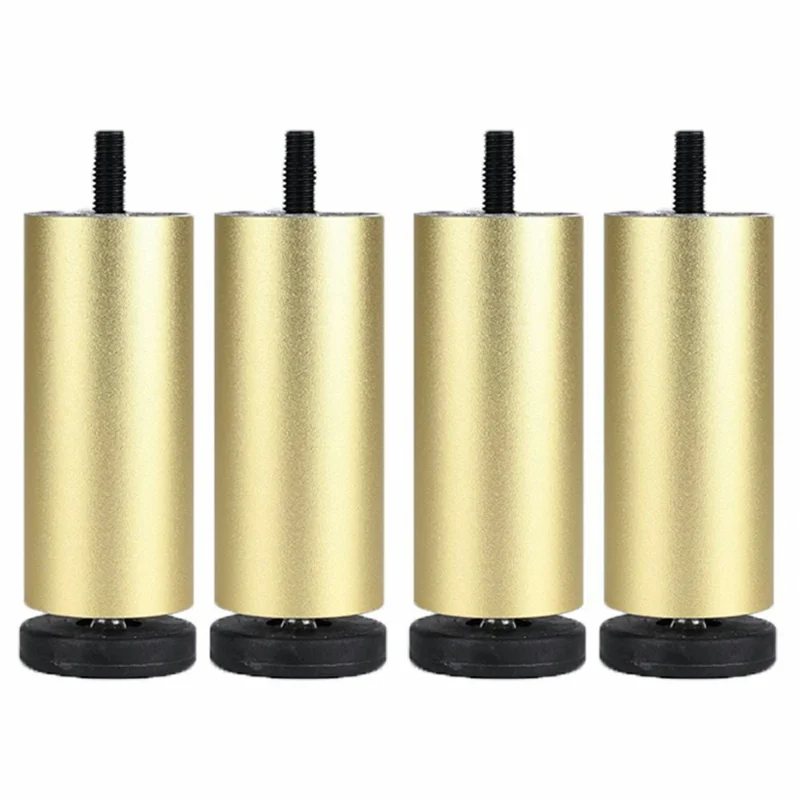 4 Peças 6cm Pés de Móveis Elevadores Suporte para Máquina de Lavar / Refrigerador / Sofá / Armário - Dourado