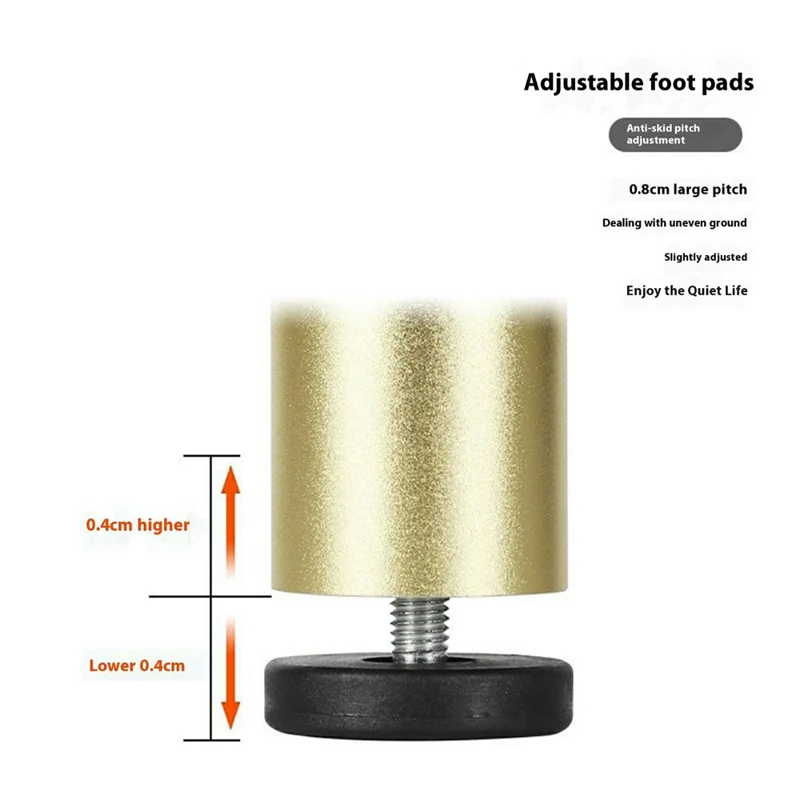 4 st 6 cm Möbelfötter Höjare Stöd för Tvättmaskin / Kylskåp / Sovbord / Skåp - Silver