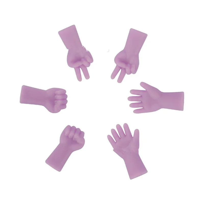 AC252 6Pcs / Set Rock Paper Scissors Knitting Needles Point Protectors Weave Knitting Needle Tip Stopper Rubber Anti-slip Cap - Purple