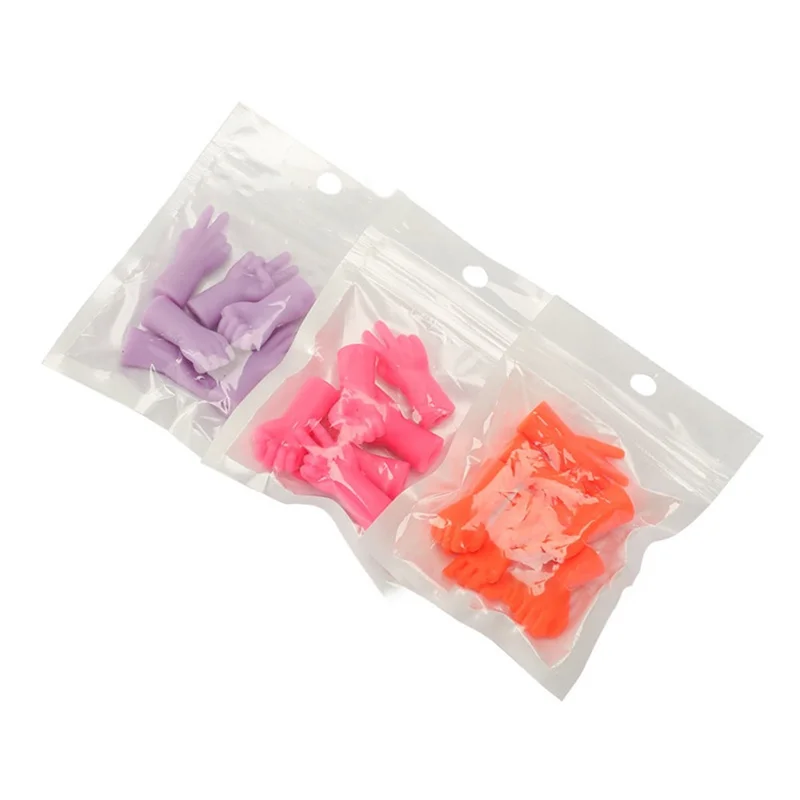 AC252 6Pcs / Set Rock Paper Scissors Knitting Needles Point Protectors Weave Knitting Needle Tip Stopper Rubber Anti-slip Cap - Purple