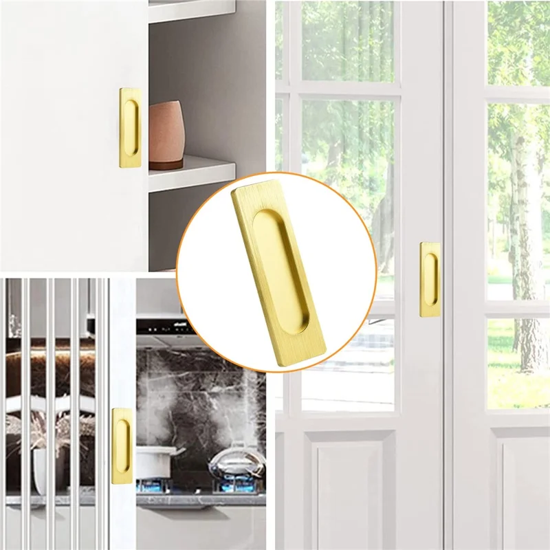 2Pcs Adhesive Door Pull Handles for Sliding Doors Furniture Bathroom Glass Door, Size S - Oval Black