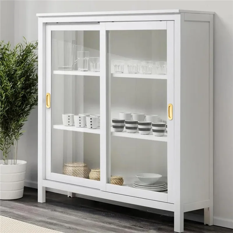 2Pcs Adhesive Door Pull Handles for Sliding Doors Furniture Bathroom Glass Door, Size S - Oval Black