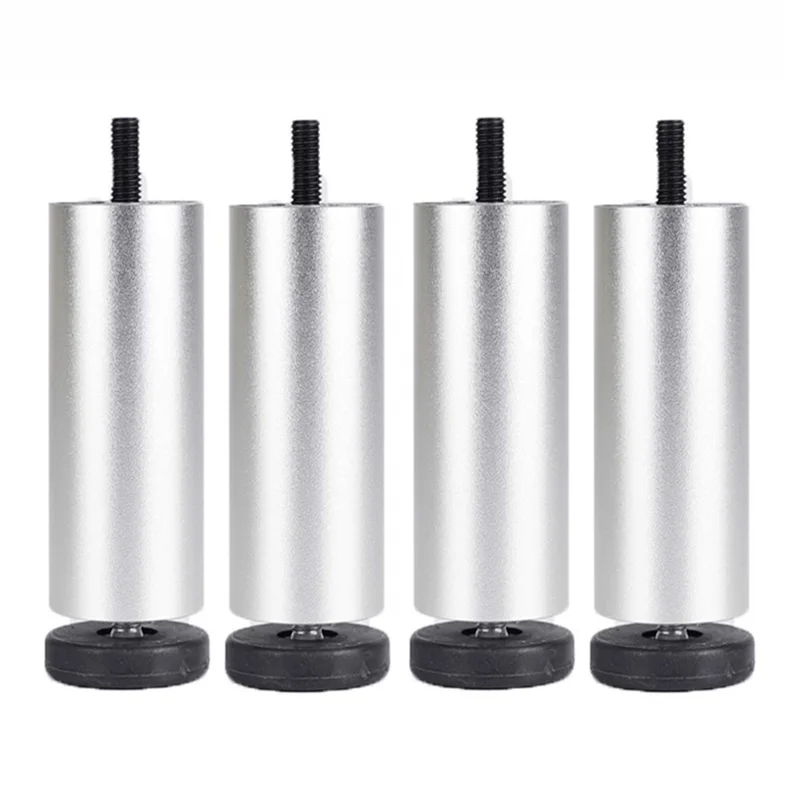 4Pcs 20cm Furniture Legs Risers Feet Support for Washing Machine  /  Refrigerator  /  Sofa  /  Cabinet - Silver