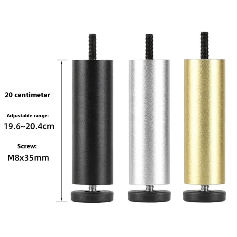 4Pcs 20cm Furniture Legs Risers Feet Support for Washing Machine  /  Refrigerator  /  Sofa  /  Cabinet - Silver
