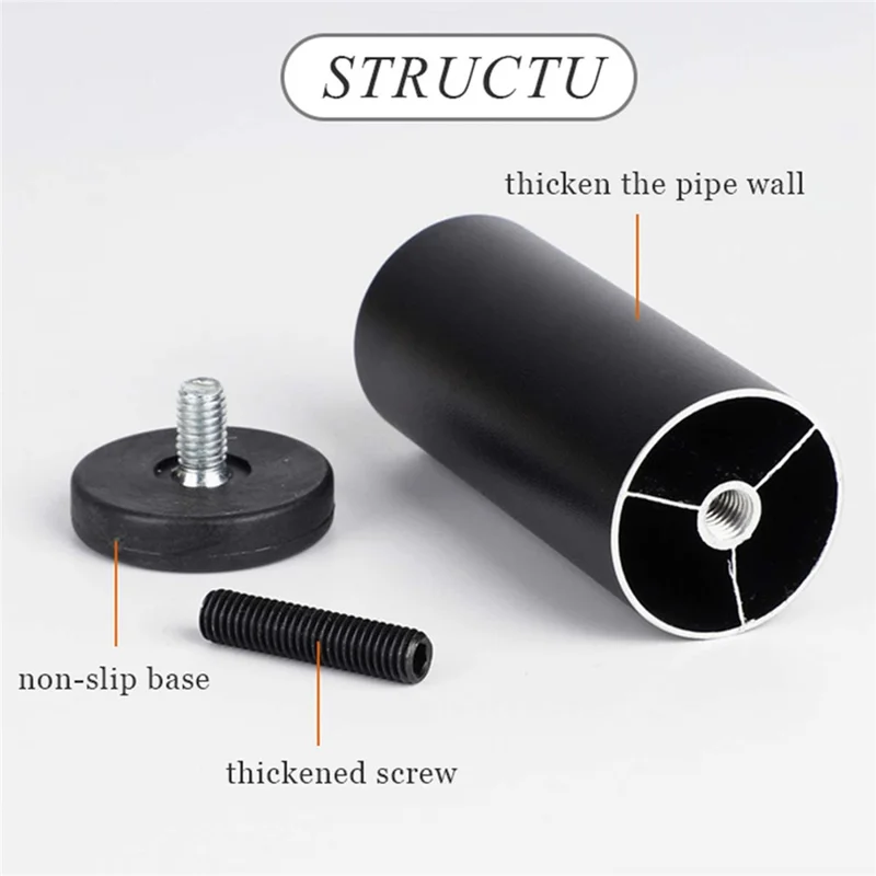4 Pièces 25 cm Pieds de Meubles Rehausseurs pour Machine à Laver / Réfrigérateur / Canapé / Armoire - Noir