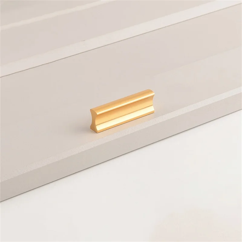 Drawer Pull 32mm Hole Center, 50mm Length Aluminum Alloy Kitchen Cabinet Handle Furniture Hardware - Gold
