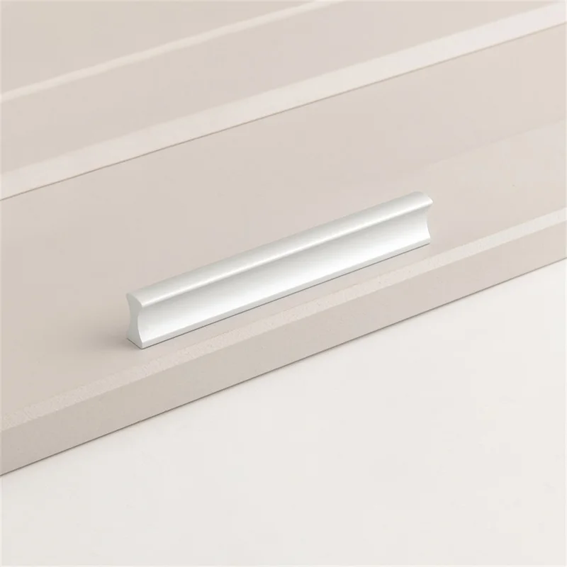 Drawer Pull 96mm Hole Cente, 115mm Lengthr Aluminum Alloy Kitchen Cabinet Handle Furniture Hardware - Matte Silver