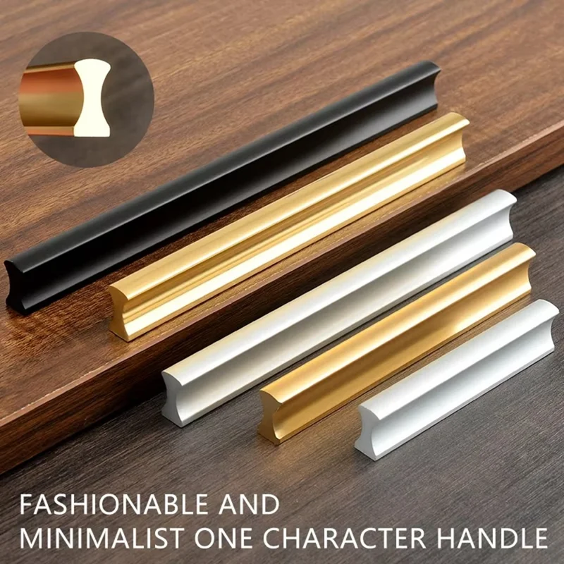 Drawer Pull 128mm Hole Center, 150mm Length Aluminum Alloy Kitchen Cabinet Handle Furniture Hardware - Matte Black
