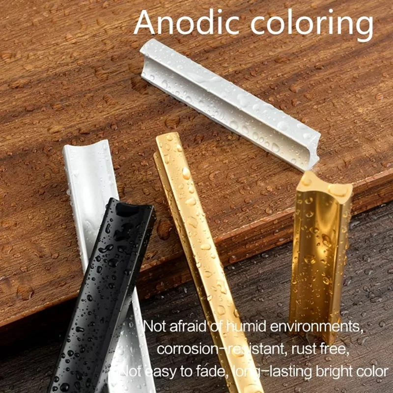 Drawer Pull 128mm Hole Center, 150mm Length Aluminum Alloy Kitchen Cabinet Handle Furniture Hardware - Matte Black