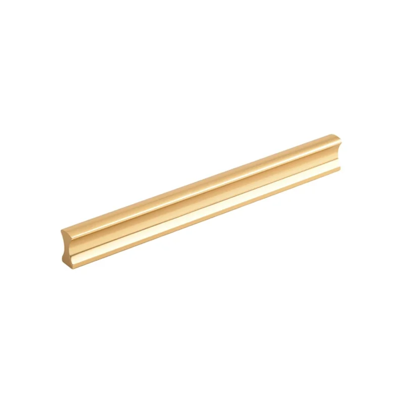 Drawer Pull 128mm Hole Center, 150mm Length Aluminum Alloy Kitchen Cabinet Handle Furniture Hardware - Gold