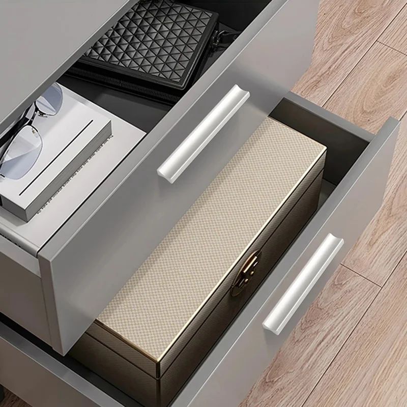 Drawer Pull 192mm Hole Center, 220mm Length Aluminum Alloy Kitchen Cabinet Handle Furniture Hardware - Matte Silver