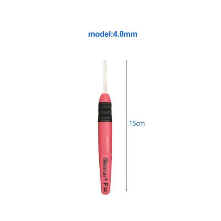 CH047 Ferramenta de Crochet com Luz LED Criativa Agulha de Tricô Tecelagem Costura Crochê - 4.0mm 