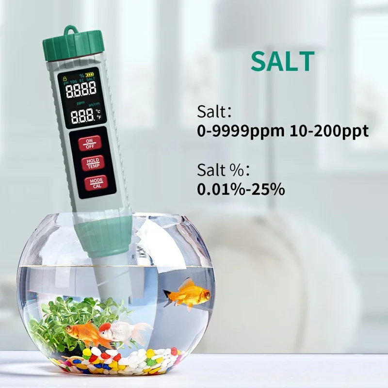MF-X51 5-in-1 Digitaler Wasserqualitäts-Messgerät für pH / Leitfähigkeit / TDS / Salzgehalt / Temperatur für Aquakultur und Labor