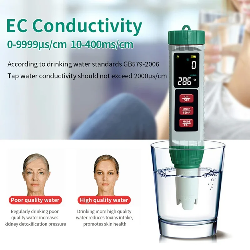 MF-X51 5-in-1 Digitaler Wasserqualitäts-Messgerät für pH / Leitfähigkeit / TDS / Salzgehalt / Temperatur für Aquakultur und Labor