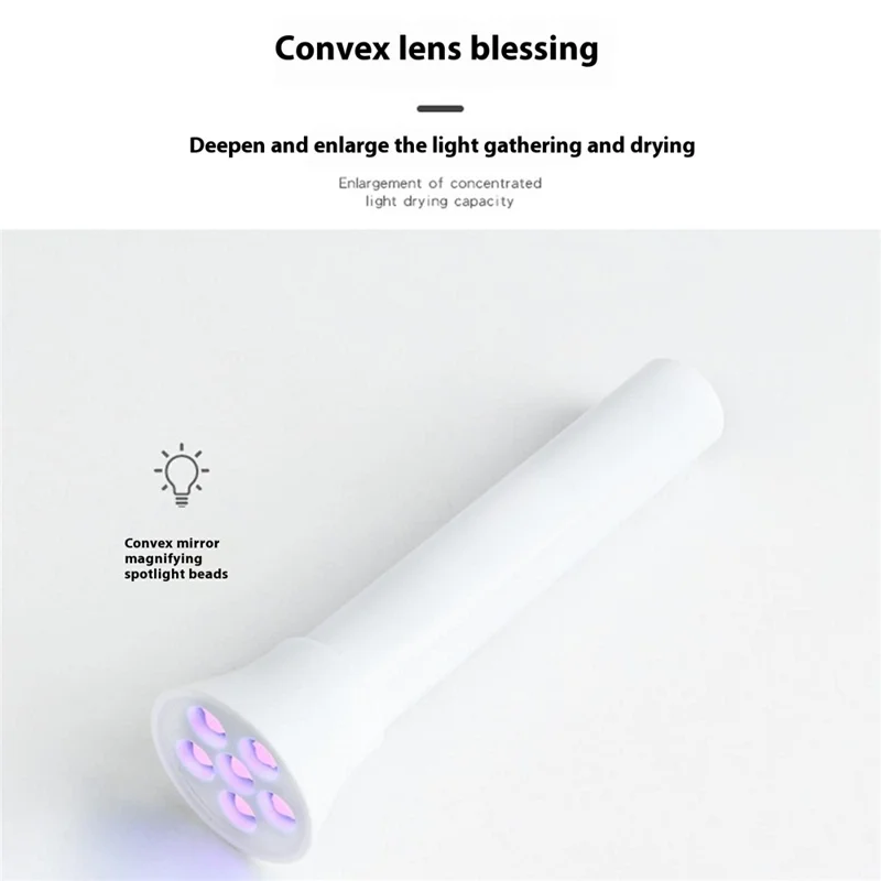 MINI-Z03AFZ Lampada asciugatore per unghie portatile a cilindro con controllo a pulsante, 18W alta potenza e supporto rimovibile - Bianco