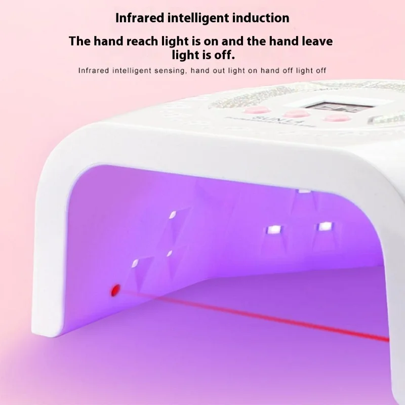 Lámpara UV SUN-L4ZB de 24 LED para Decoración de Uñas con Piedras, Secador de Uñas USB con Temporizador - Blanco
