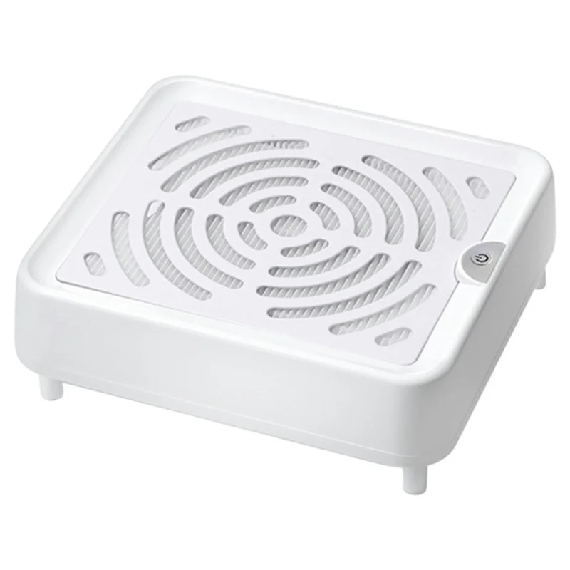 DC-SD001 Mini Aspirateur à poussière de clous carré Faible bruit Aspirateur de bureau à haute puissance pour salon de manucure - Blanc / Prise US
