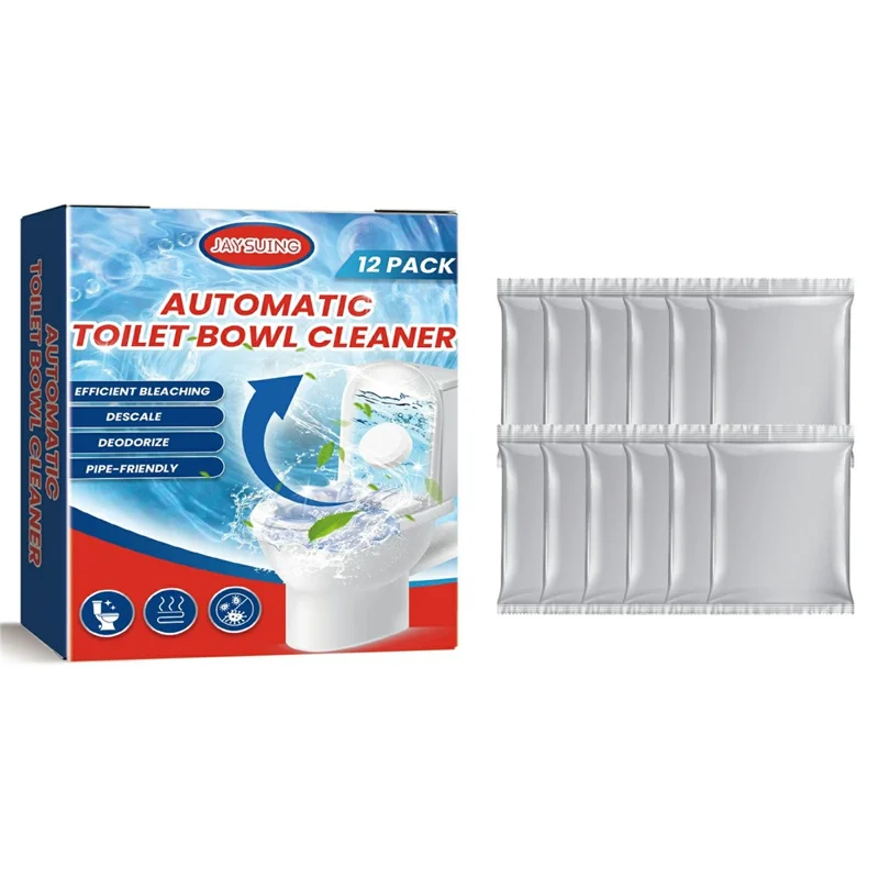JAYSUING JA082302211 12Pcs Toilet Bowl Cleaning Tablets Stain Remover Deodorizer for Home Hotel