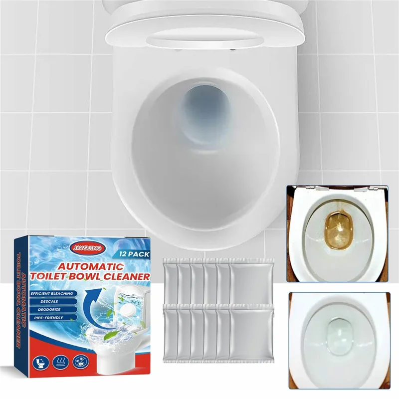 JAYSUING JA082302211 12Pcs Toilet Bowl Cleaning Tablets Stain Remover Deodorizer for Home Hotel